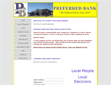 Tablet Screenshot of preferred-bank.com